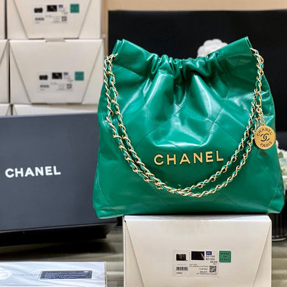 CC HOBO BAG 37 GREEN LAMBSKIN GOLD HARDWARE