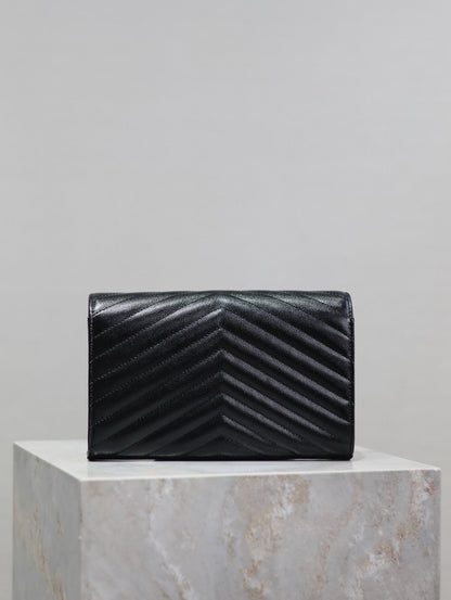 WOC 23 IN BLACK CAVIAR LAMBSKIN SILVER HARDWARE