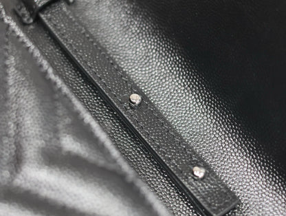 WOC 23 IN BLACK CAVIAR LAMBSKIN SILVER HARDWARE