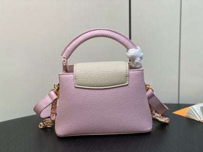 CAPUCINES MINI 21 IN LIGHT PINK TAURILLON LOVELOCK GOLD HARDWARE