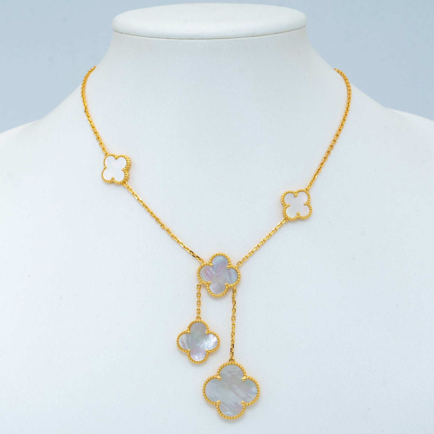 [AURORA]CLOVER MOTHER OF PEARL NECKLACE 6 MOTIF
