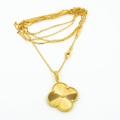 [AURORA]CLOVER 25MM PEDANT NECKLACE GOLD