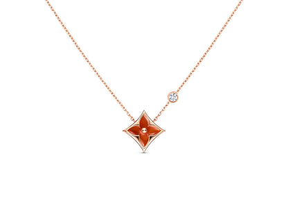 [AURORA]STAR NECKLACE PINK GOLD 1 DIAMOND