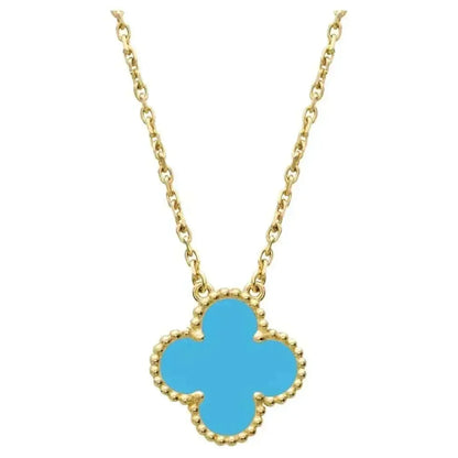 [AURORA]CLOVER 15MM VINTAGE TURQUOISE NECKLACE