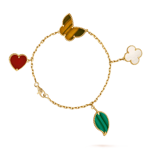 [AURORA]LUCKY SPRING 5 MOTIF GOLD BRACELET