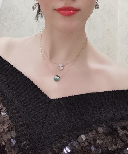 [AURORA]JEUX DE ROSE GOLD DIAMOND NECKLACE