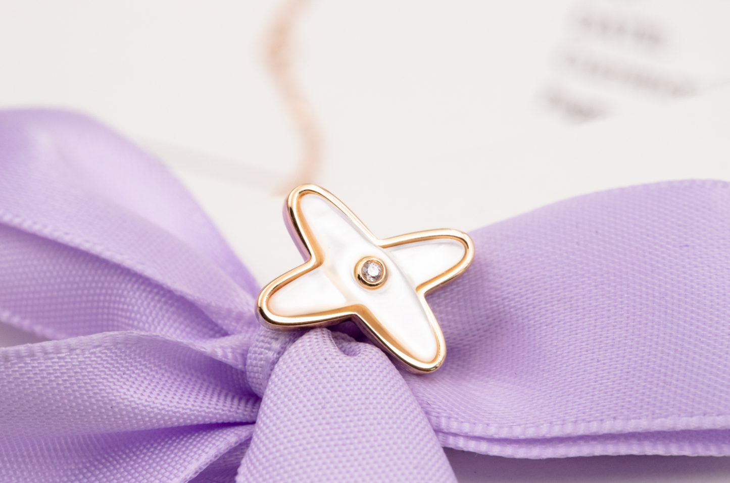 [AURORA]JEUX DE WHITE MOP ROSE GOLD DIAMOND EARRINGS