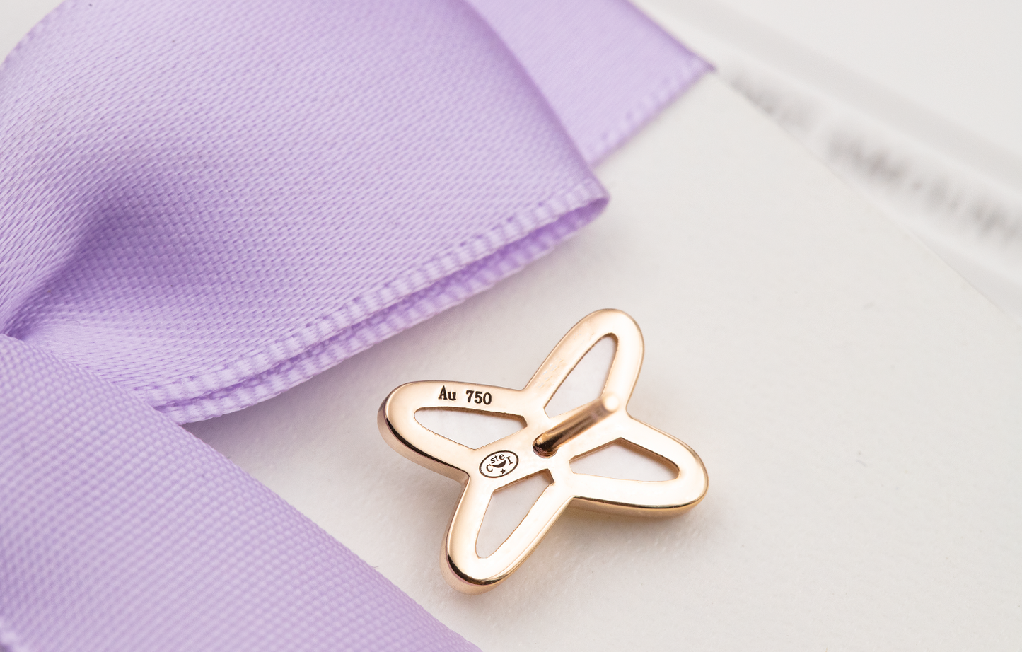 [AURORA]JEUX DE WHITE MOP ROSE GOLD DIAMOND EARRINGS