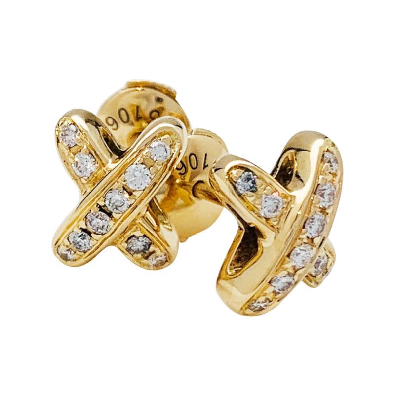 [AURORA]JEUX DE GOLD DIAMOND EARRINGS