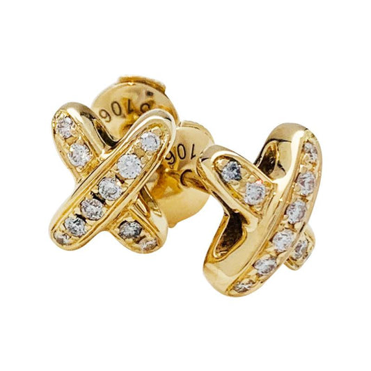 [AURORA]JEUX DE GOLD DIAMOND EARRINGS