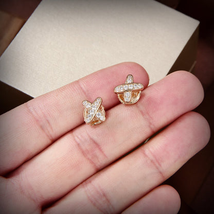 [AURORA]JEUX DE GOLD DIAMOND EARRINGS
