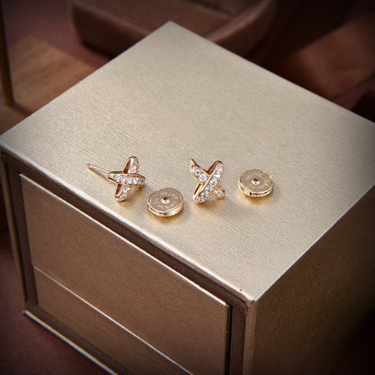 [AURORA]JEUX DE GOLD DIAMOND EARRINGS
