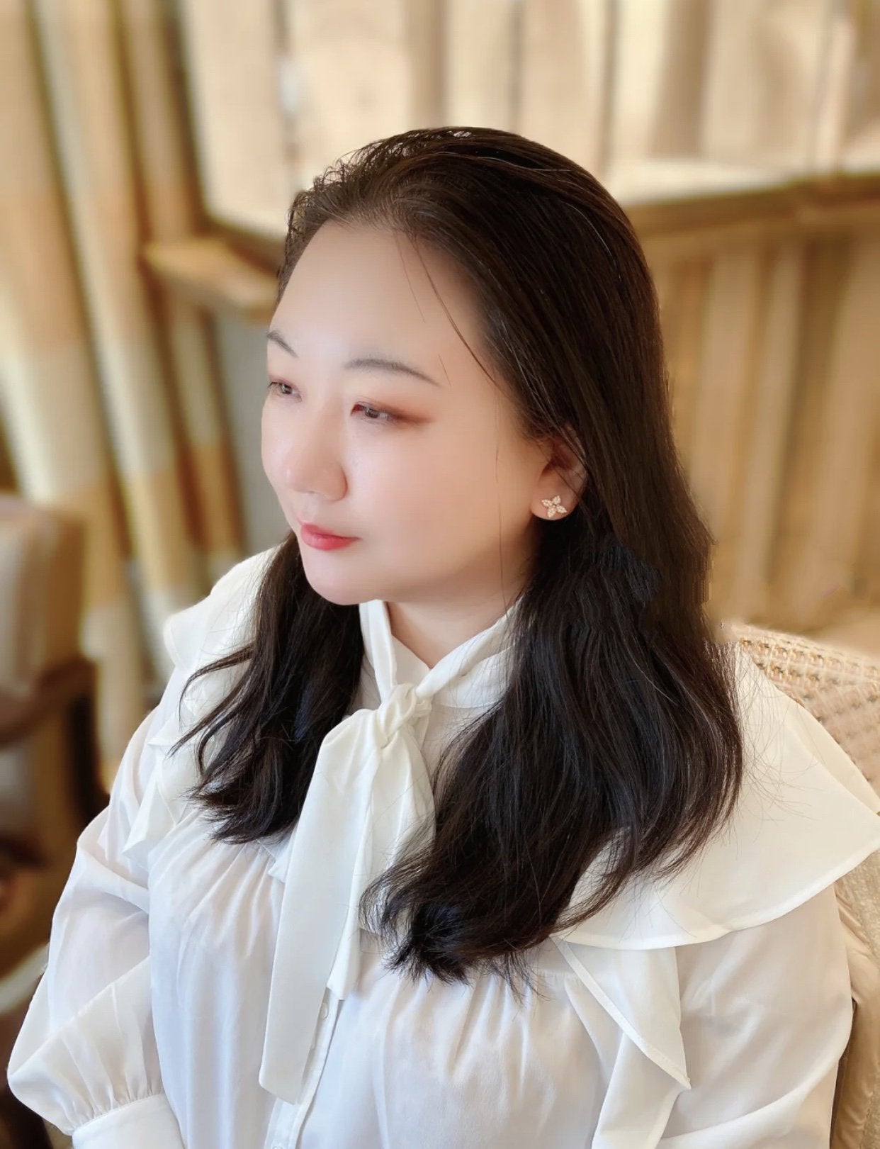 [AURORA]STAR BLOSSOM STUD EARRINGS PINK GOLD DIAMONDS