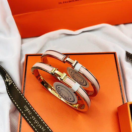 [AURORA]CLASSIC HM CLIC  PINK 8MM ENAMEL BRACELET