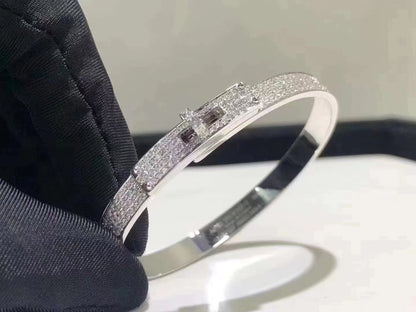[AURORA]HM KELLY BRACELET IN SILVER AND FULL PAVE DIAMOND