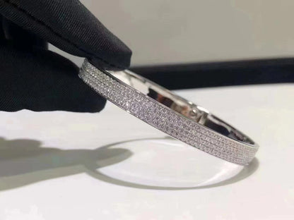 [AURORA]HM KELLY BRACELET IN SILVER AND FULL PAVE DIAMOND
