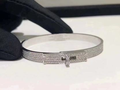 [AURORA]HM KELLY BRACELET IN SILVER AND FULL PAVE DIAMOND