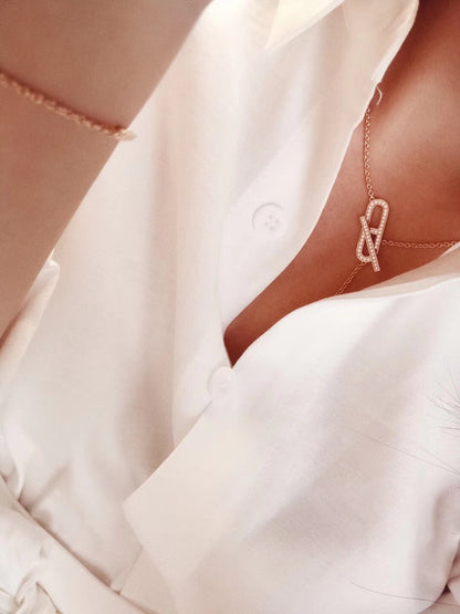 [AURORA]HM FIRE PIG NOSE NECKLACE TRENDY STREET