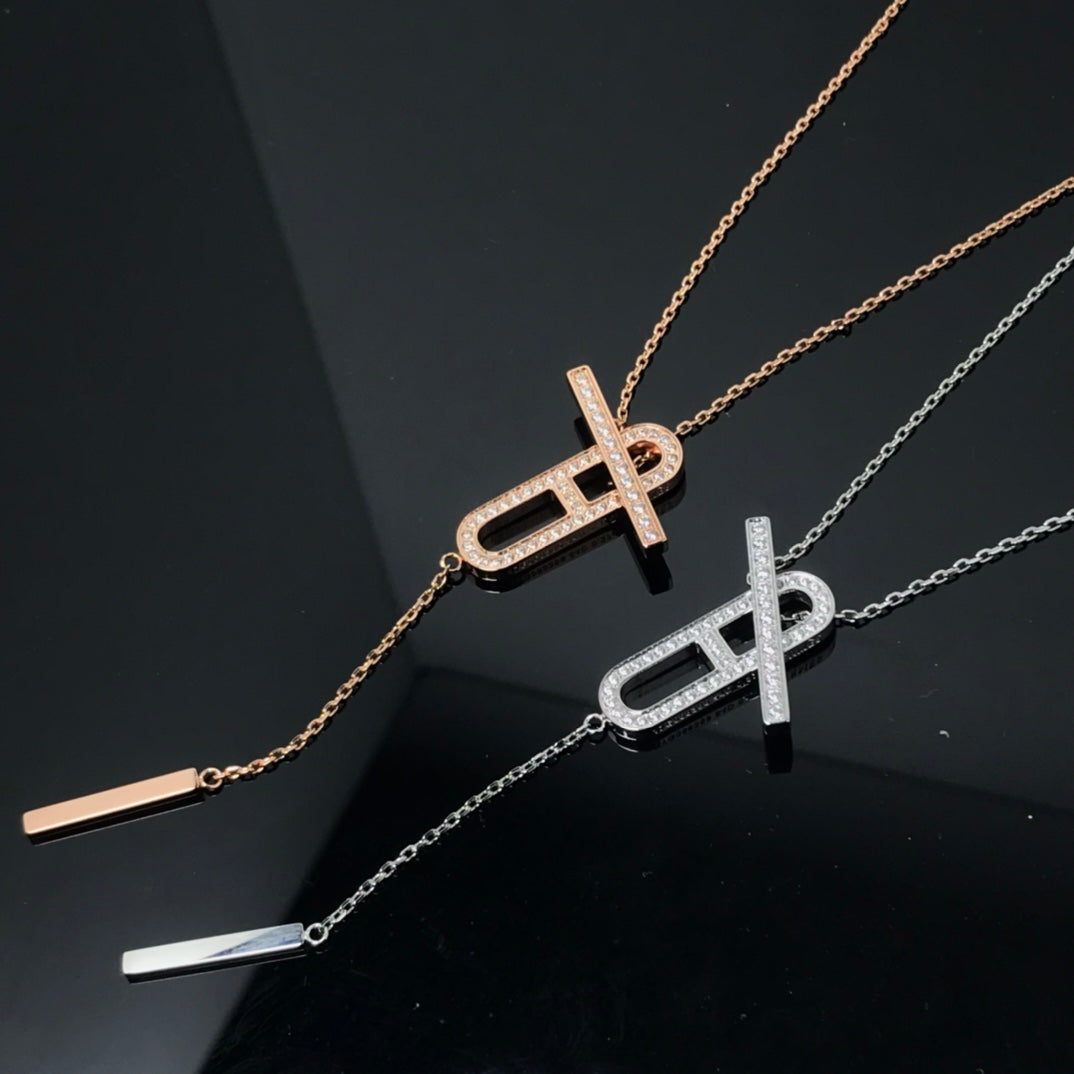 [AURORA]HM NECKLACE PLATINUM ROSE GOLD DIAMOND