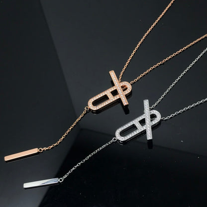 [AURORA]HM NECKLACE PLATINUM ROSE GOLD DIAMOND