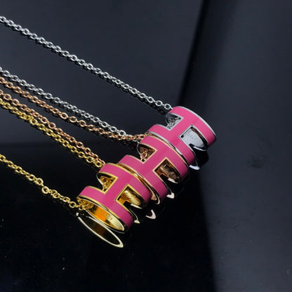 [AURORA]H NECKLACE PINK