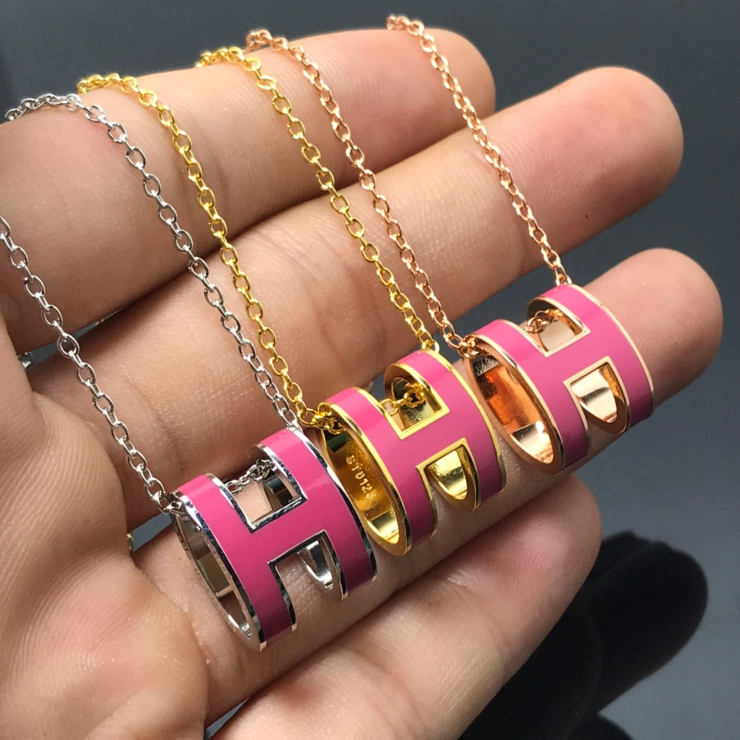 [AURORA]H NECKLACE PINK