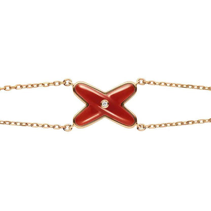 [AURORA]JEUX BRACELET CARNELIAN PINK GOLD 1 DIAMOND