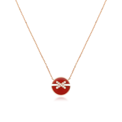 [AURORA]JEUX DE ROSE GOLD DIAMOND NECKLACE