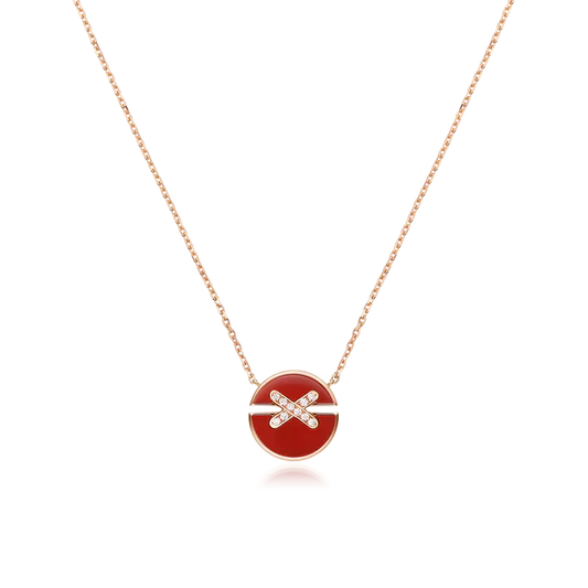 [AURORA]JEUX DE ROSE GOLD DIAMOND NECKLACE