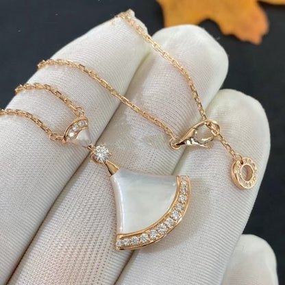 [AURORA]DREAM NECKLACE MOP PINK GOLD DIAMOND