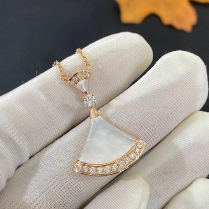 [AURORA]DREAM NECKLACE MOP PINK GOLD DIAMOND