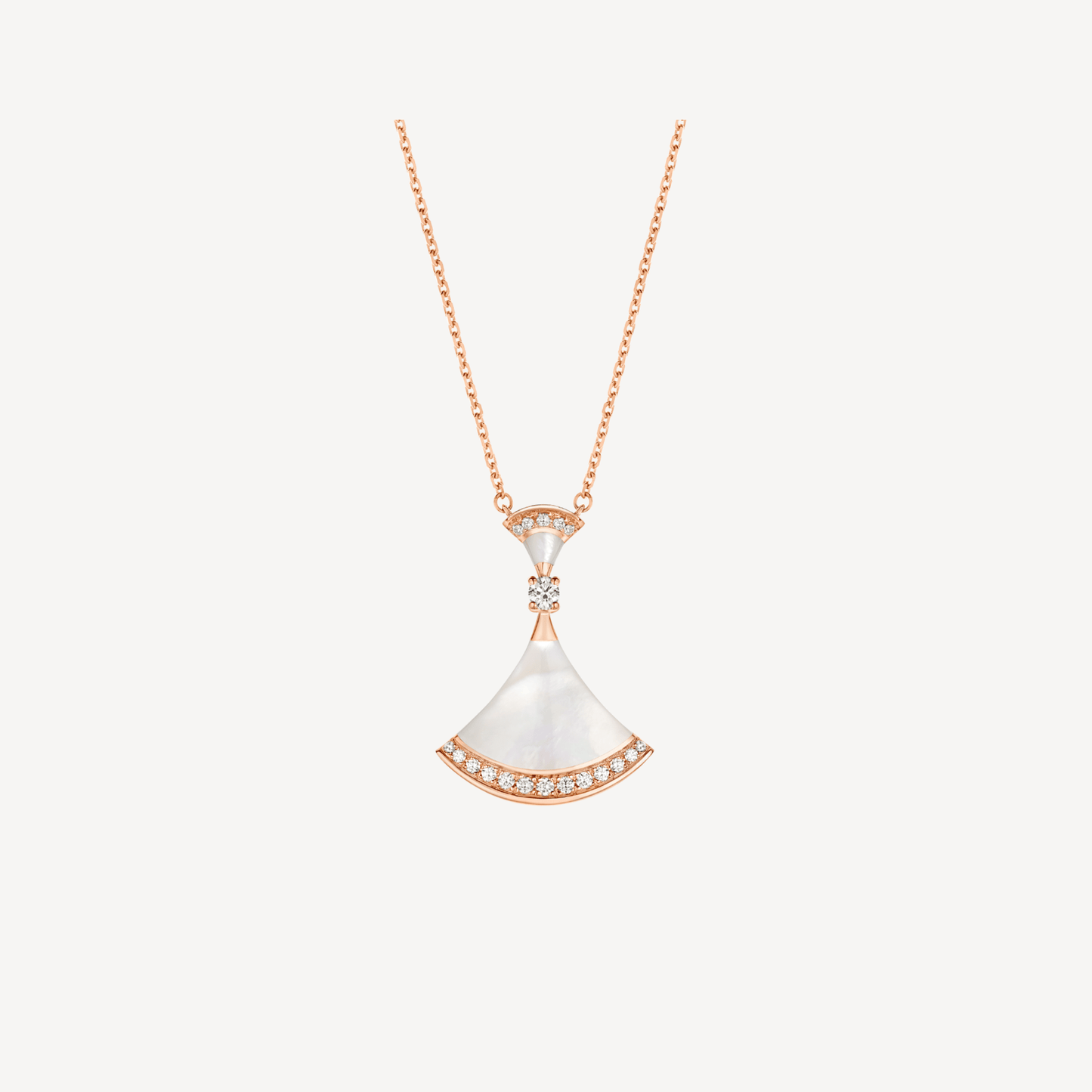 [AURORA]DREAM NECKLACE MOP PINK GOLD DIAMOND