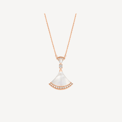 [AURORA]DREAM NECKLACE MOP PINK GOLD DIAMOND