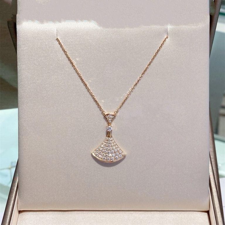 [AURORA]DREAM NECKLACE PINK GOLD FULL DIAMOND