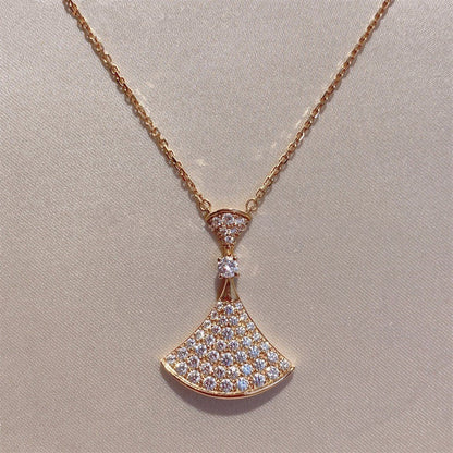 [AURORA]DREAM NECKLACE PINK GOLD FULL DIAMOND