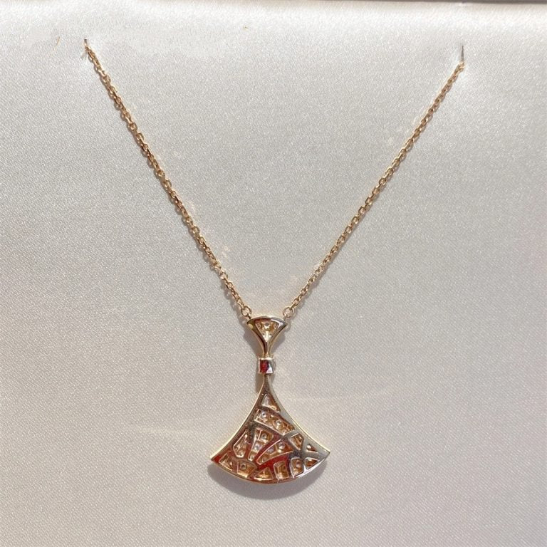 [AURORA]DREAM NECKLACE PINK GOLD FULL DIAMOND