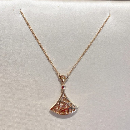 [AURORA]DREAM NECKLACE PINK GOLD FULL DIAMOND
