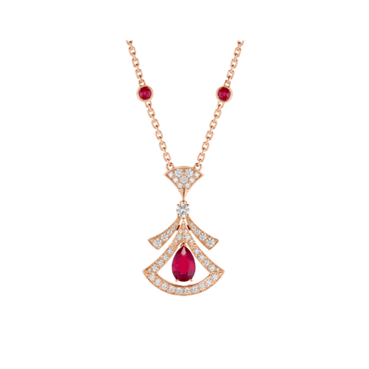 [AURORA]DREAM NECKLACE CARNELIAN DIAMOND PINK GOLD