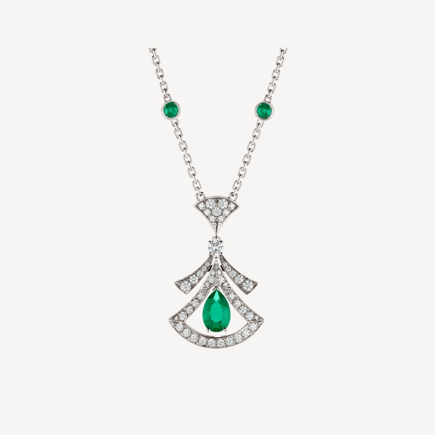 [AURORA]DREAM NECKLACE MALACHITE DIAMOND SILVER