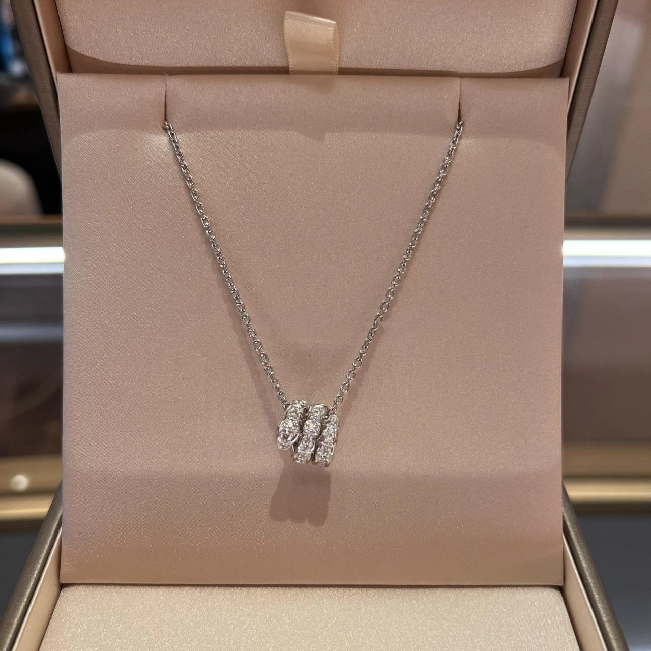 [AURORA]SERPENTI  NECKLACE DOUBLE RING DIAMOND