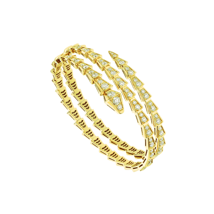 [AURORA]SERPENTI BRACELET GOLD DIAMOND DOUBLE ROW