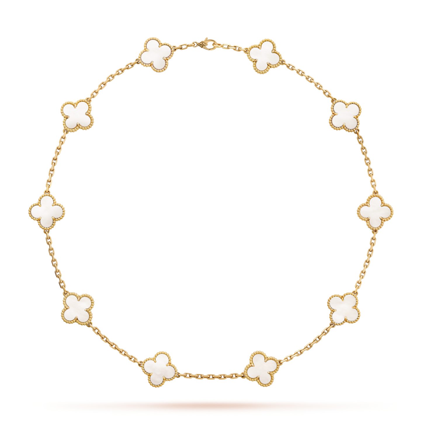 [AURORA]CLOVER 10 MOTIFS WHITE MOTHER OF PEARL NECKLACE