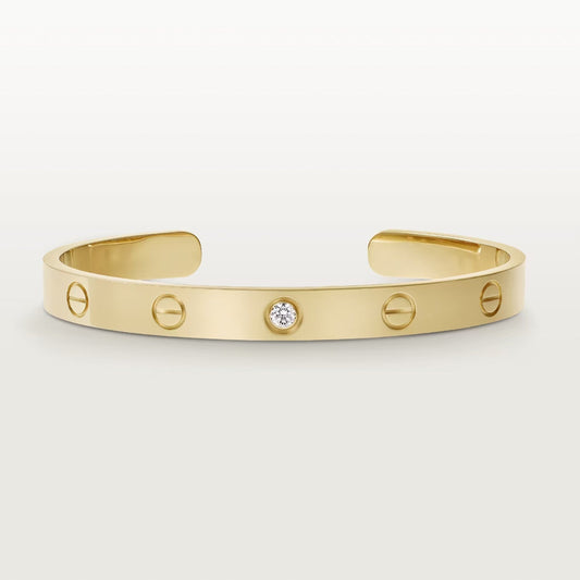 [AURORA]LOVE BRACELET 6.1MM 1 DIAMOND OPEN CUFF
