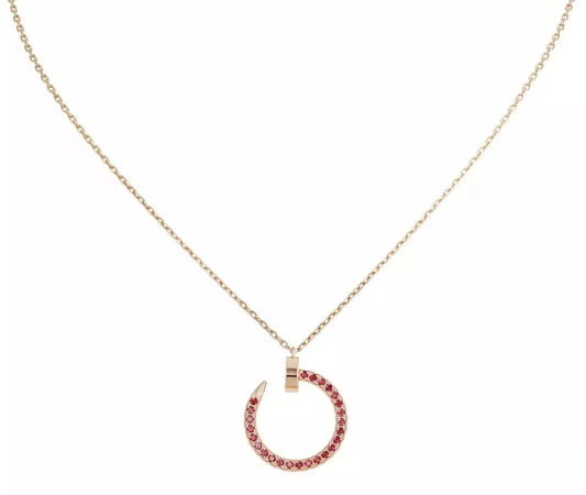 [AURORA]JUSTE NECKLACE GOLD RED DIAMONDS