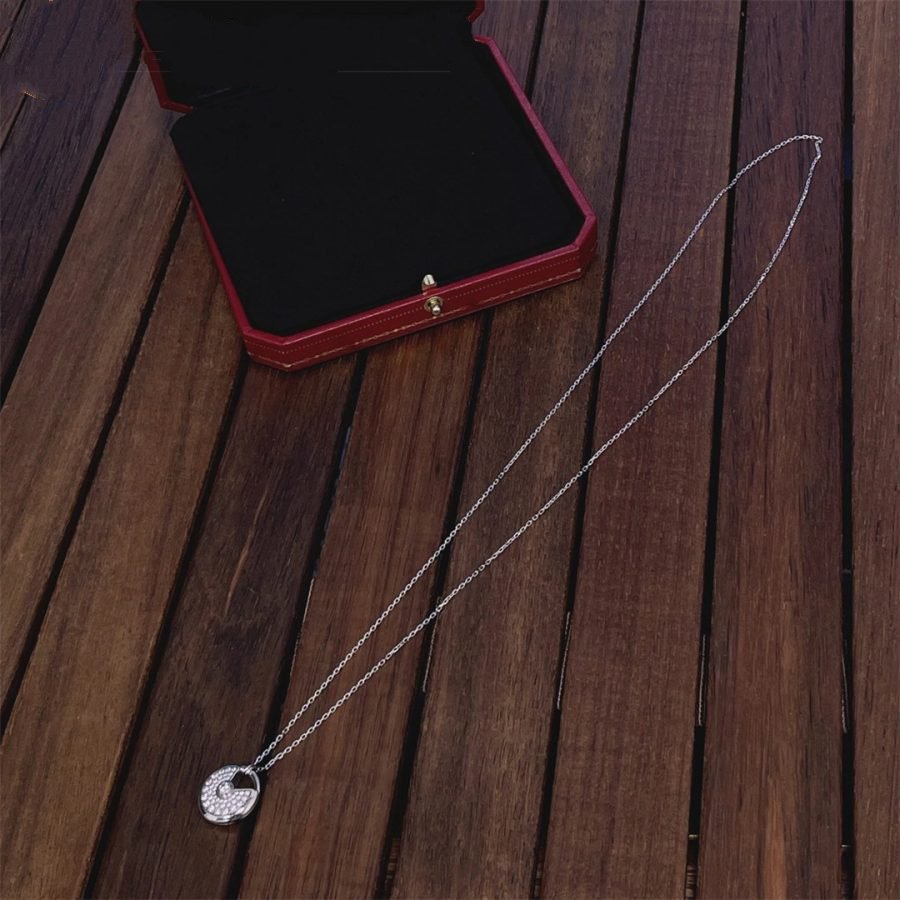 [AURORA]AMULETTE SILVER FULL DIAMOND NECKLACE