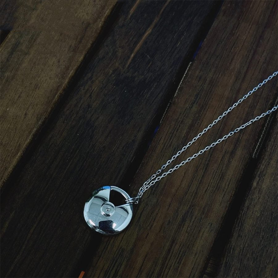 [AURORA]AMULETTE SILVER FULL DIAMOND NECKLACE