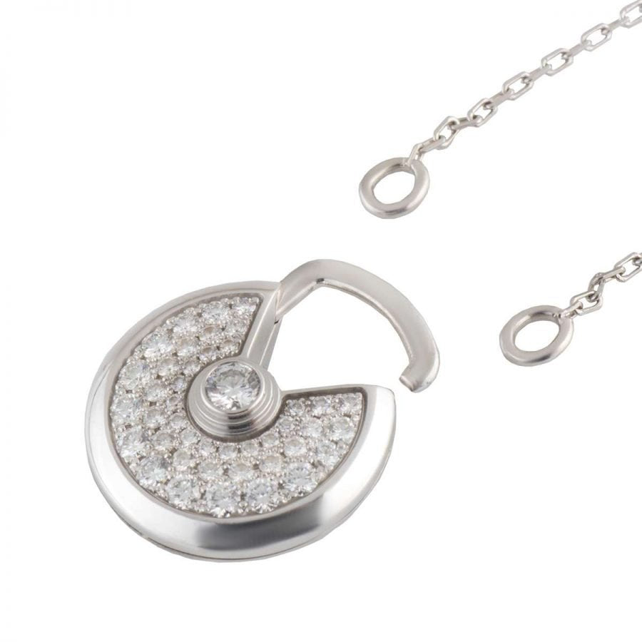 [AURORA]AMULETTE SILVER FULL DIAMOND NECKLACE