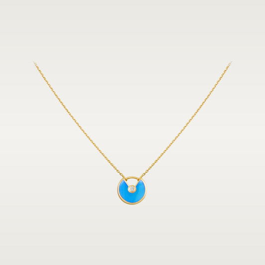 [AURORA]AMULETTE GOLD TURQUOISE NECKLACE