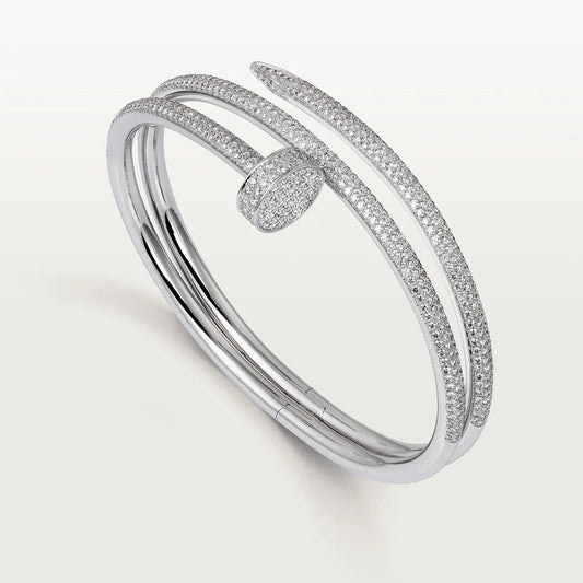 [AURORA]JUSTE BRACELET 3.5MM DOUBLE ROWS SILVER DIAMOND