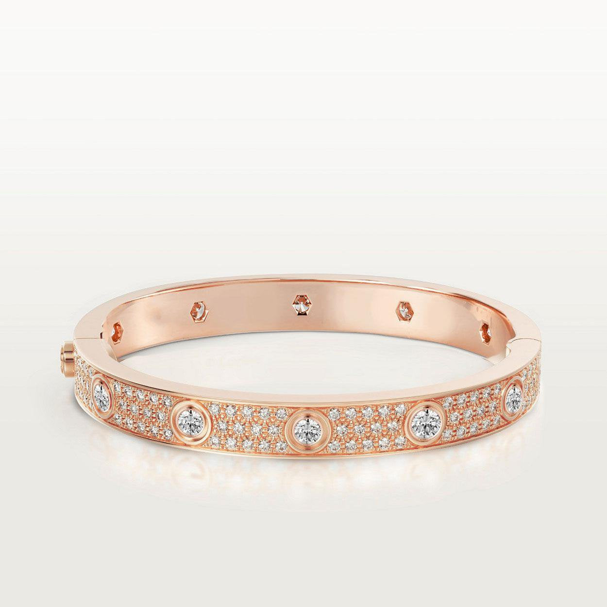 [AURORA]LOVE BRACELET 6.1MM DIAMOND-PAVED 10 BIG DIAMONDS